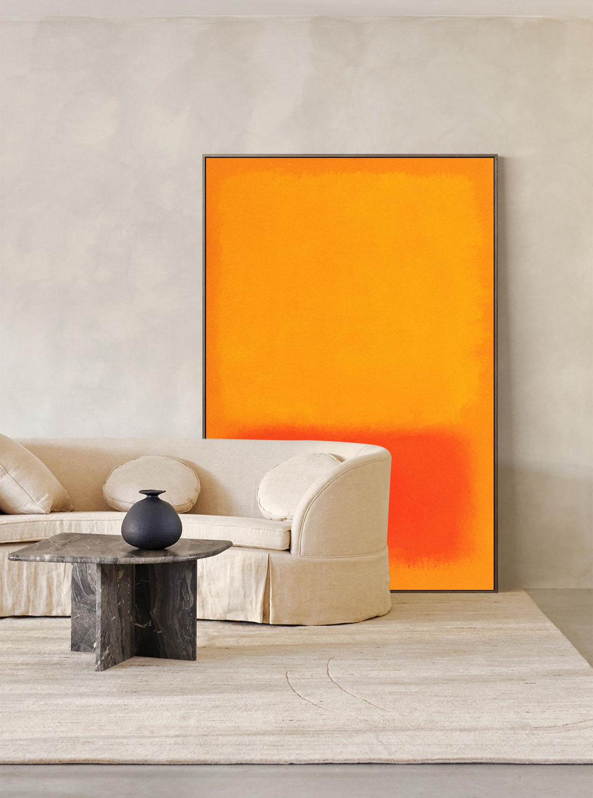 Mark Rothko Style Color Field Painting Warm Orange