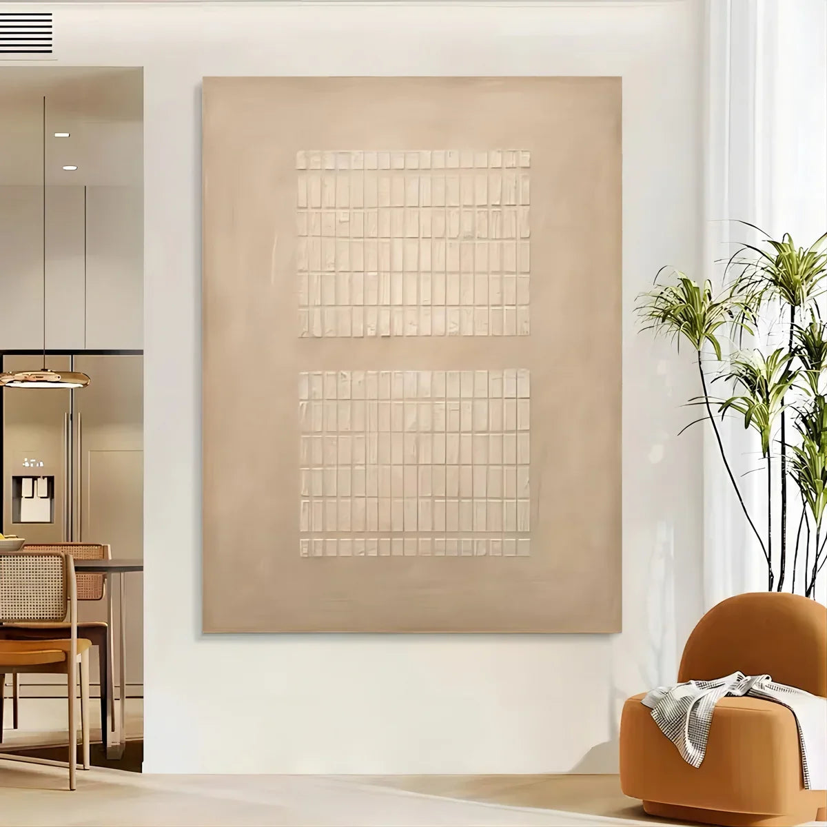 Wabi-Sabi Dual Grid Bas-Relief Painting
