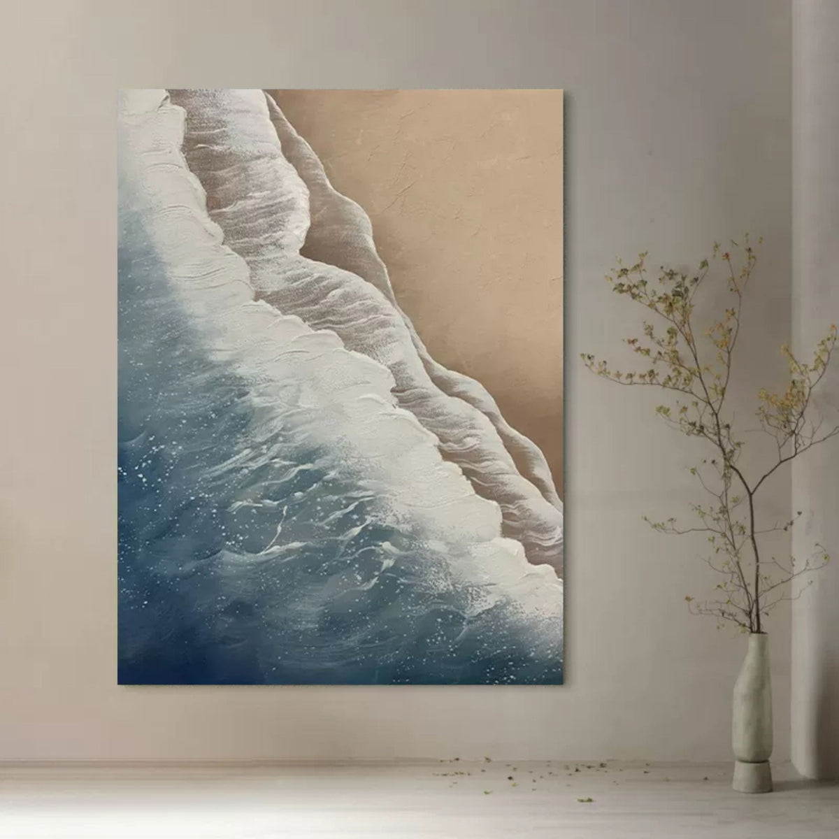 Wall Art Plaster Organic Coastal Wave