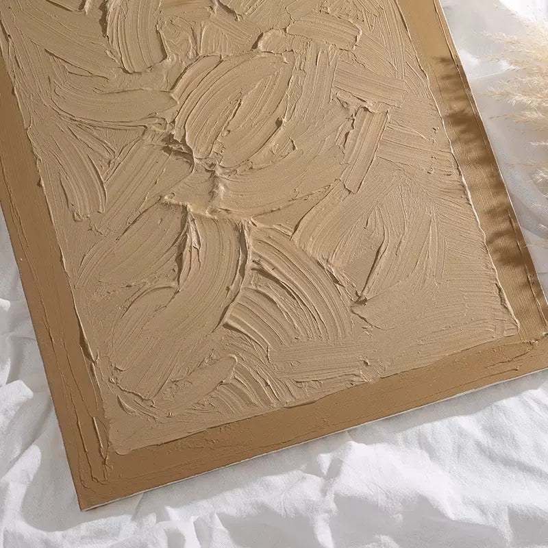Wall Art Minimalist 3D Beige Textured