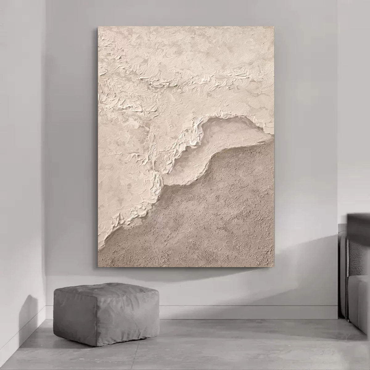 Wabi-Sabi Neutral Textured Landscape Painting