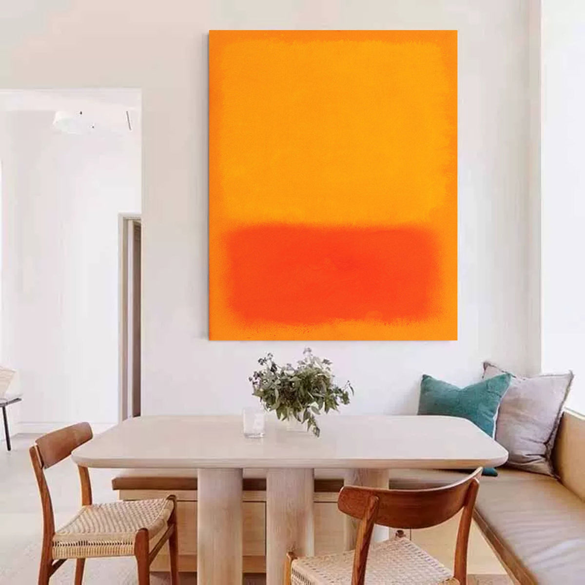 Mark Rothko Style Color Field Painting Warm Orange