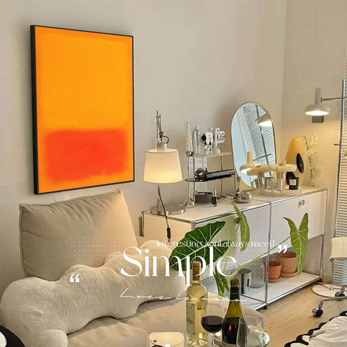 Mark Rothko Style Color Field Painting Warm Orange
