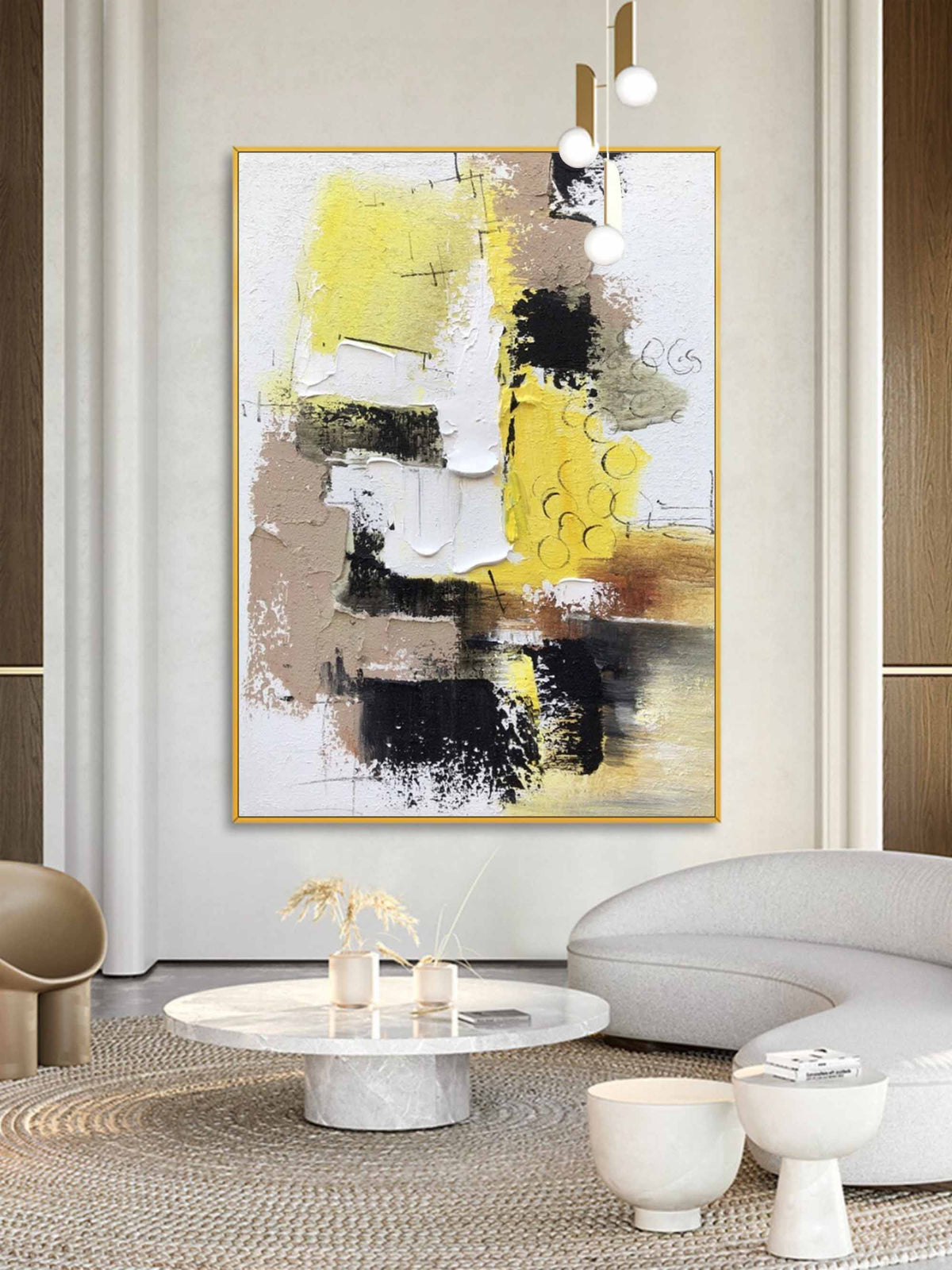 Wall Art Colorful Abstract Geometry Energetic Linen