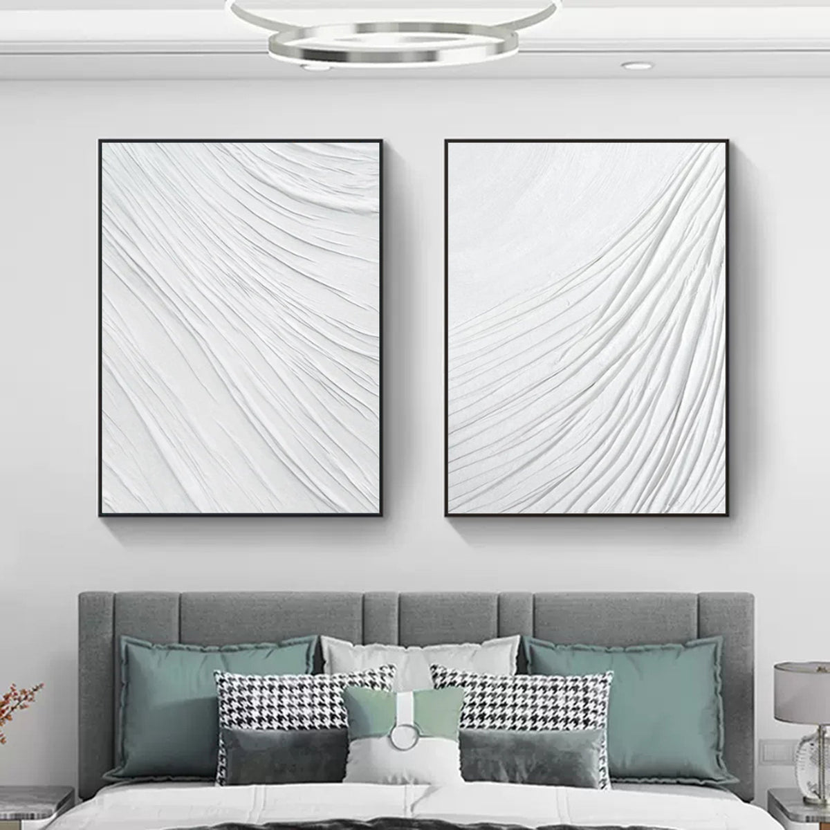 Wall Art Abstract Linear Pattern Modern Minimalism Linen