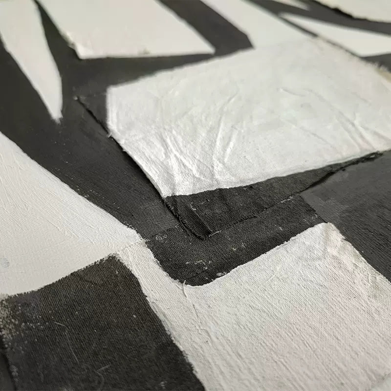 Monochrome Abstract Triptych Oil Painting