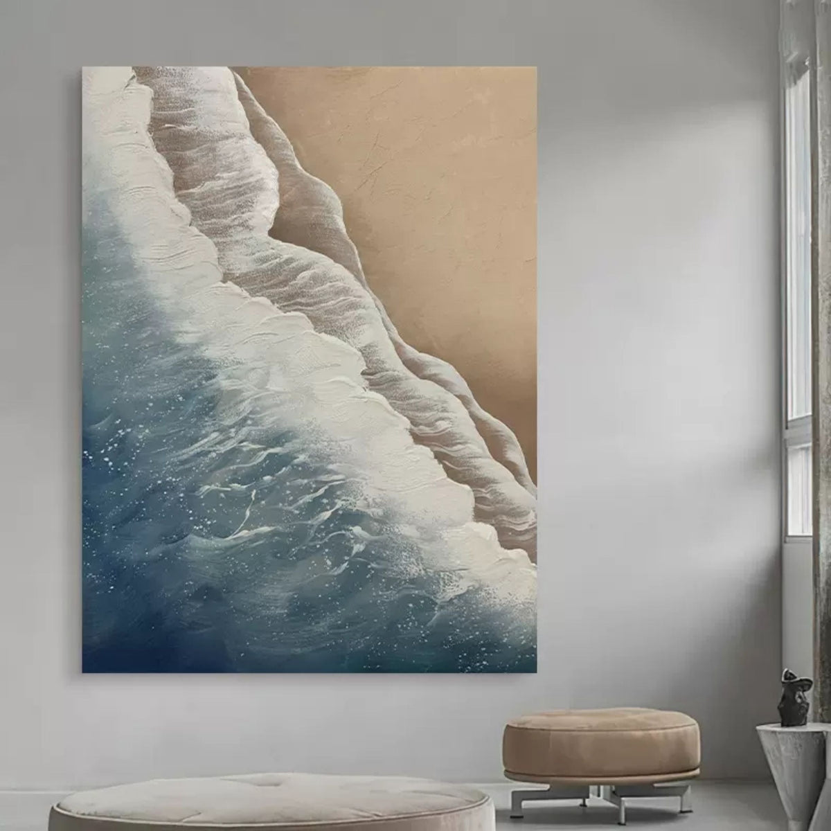 Wall Art Plaster Organic Coastal Wave