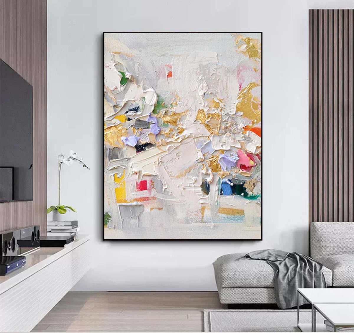 Wall Art Colorful Dynamic Linear Abstract