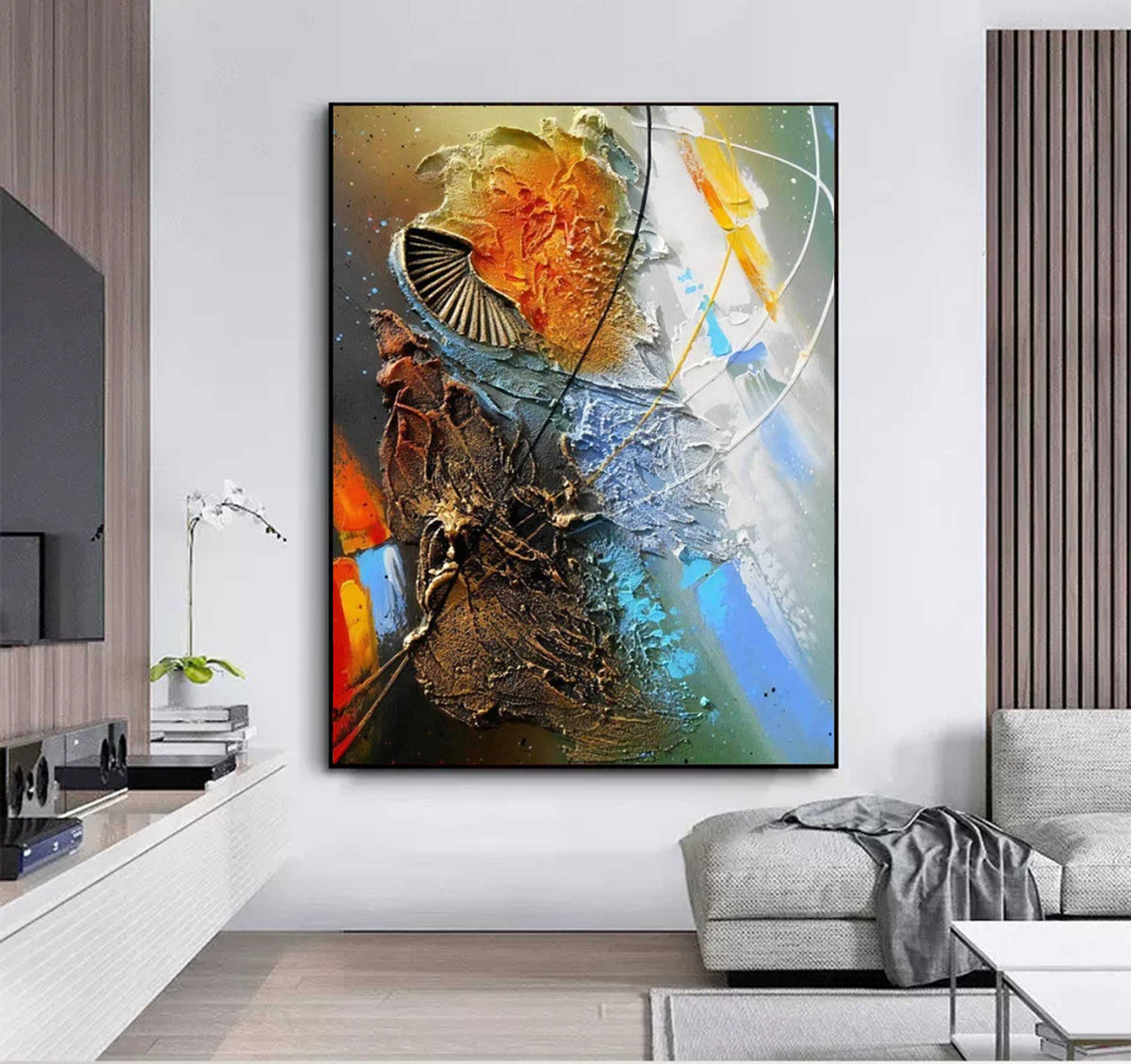 Colorful Impasto Abstract Textured Painting