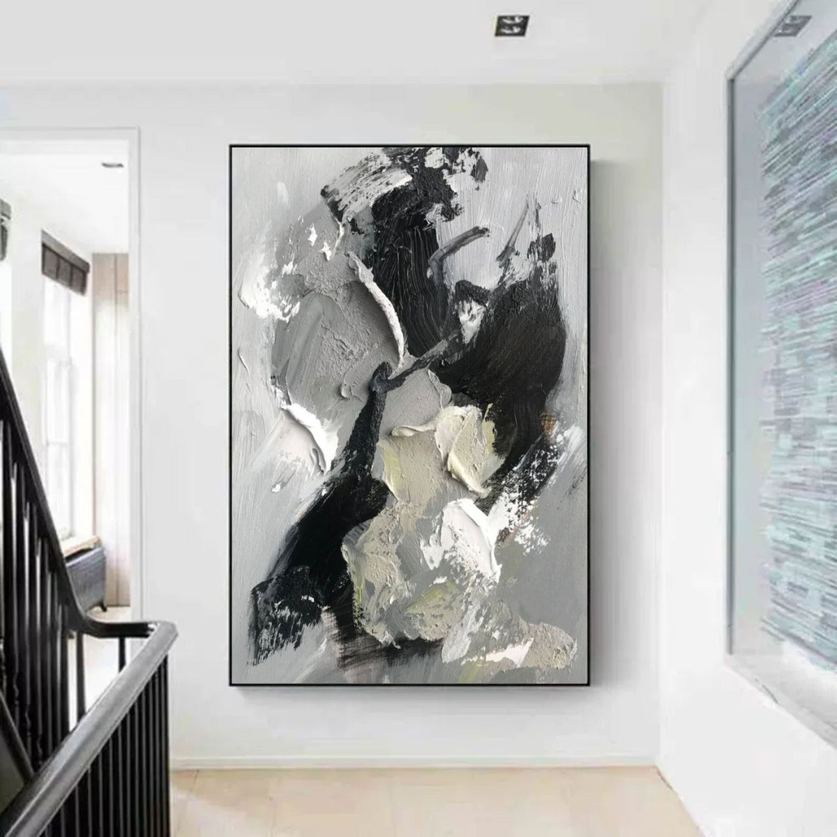 Wall Art Wabi-Sabi Abstract Dynamic Strokes Linen Canvas