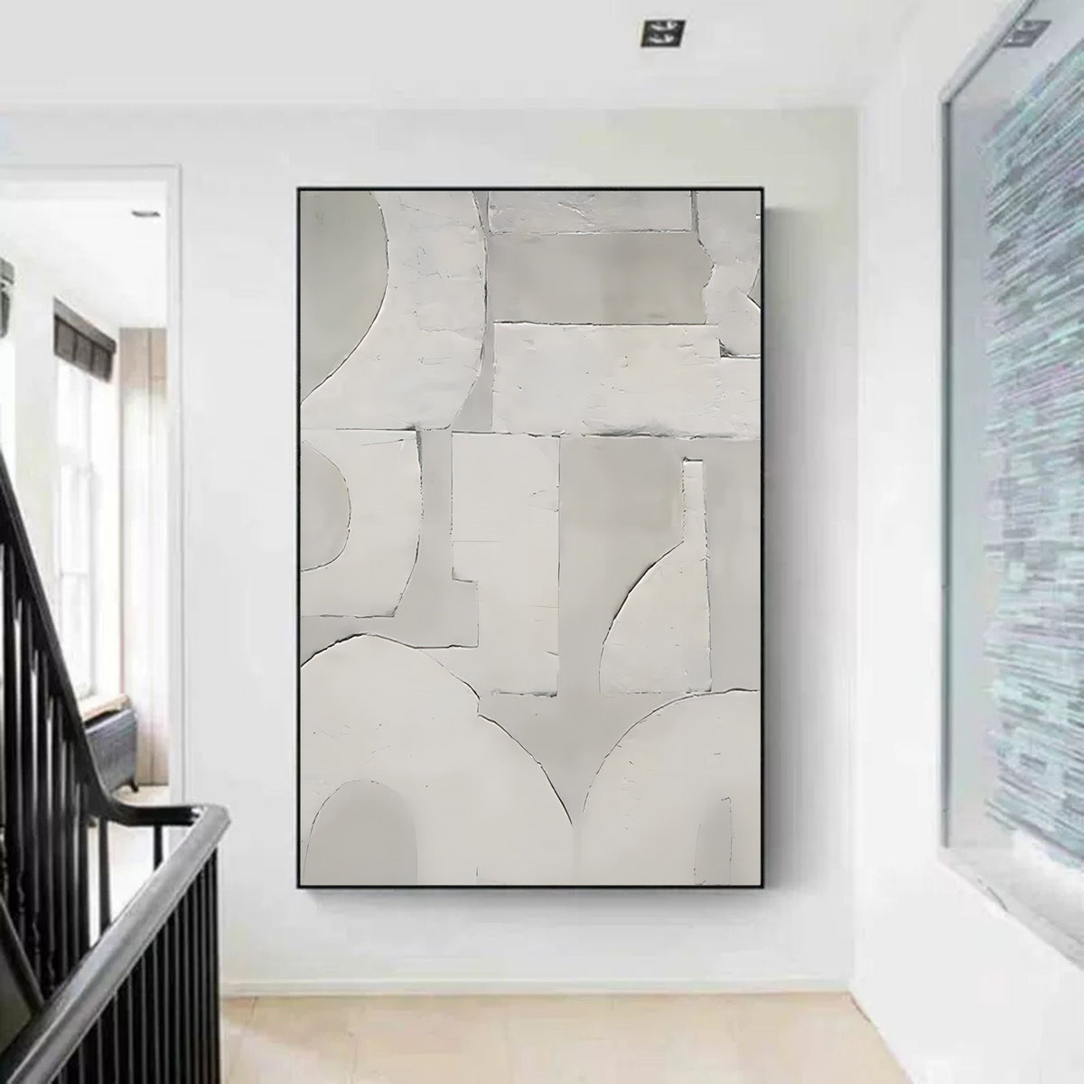 Wabi-Sabi Wall Art Neutral Tone Geometric Painting