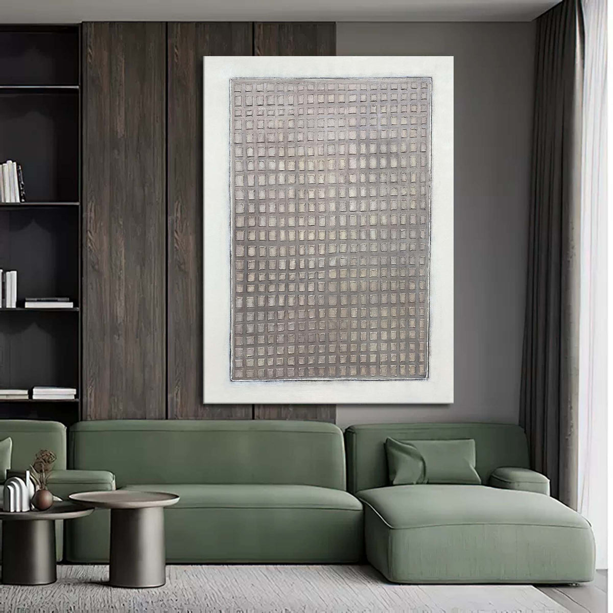 Minimalist Textured Grid Painting