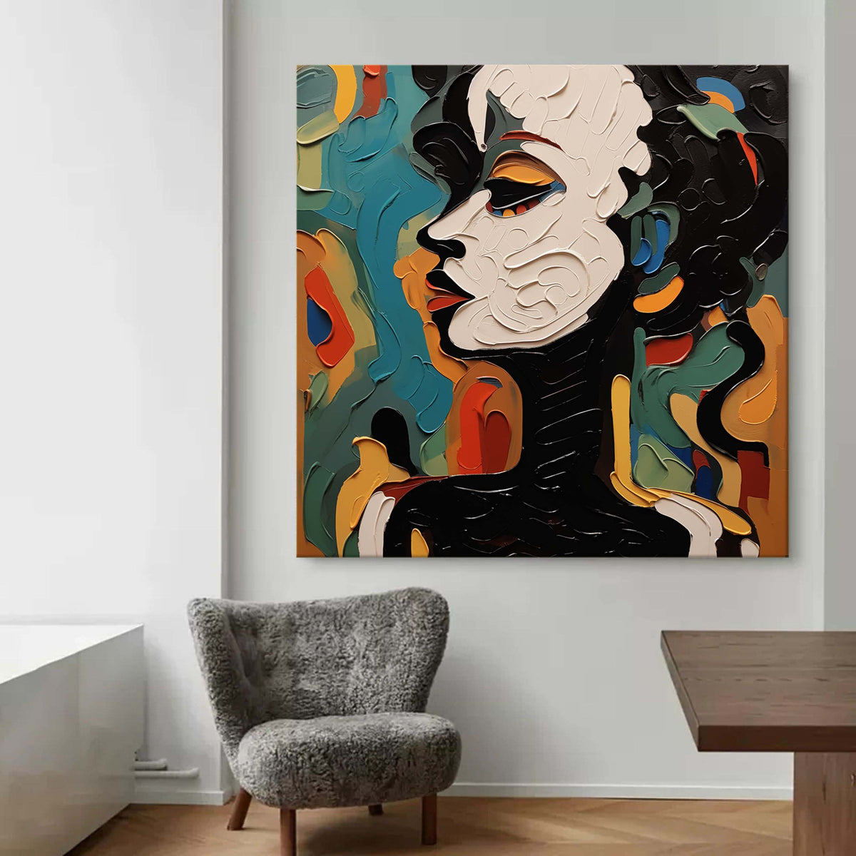 Wall Art Colorful Silhouette Vibrant Abstract