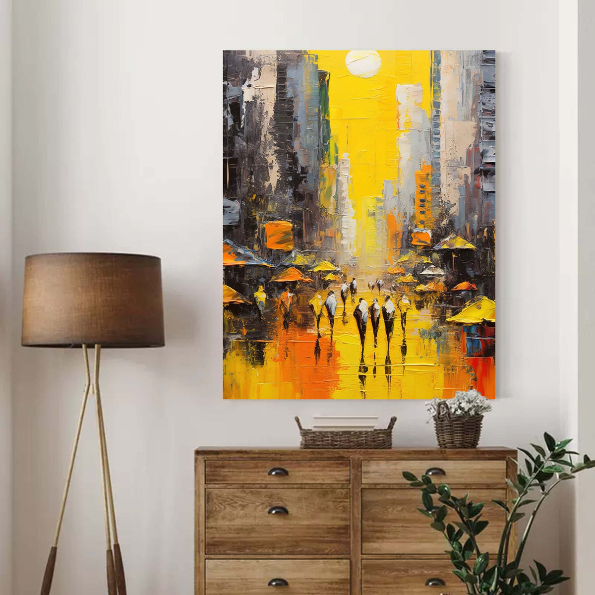 Wall Art Architecture City Street Scene Impasto Modern