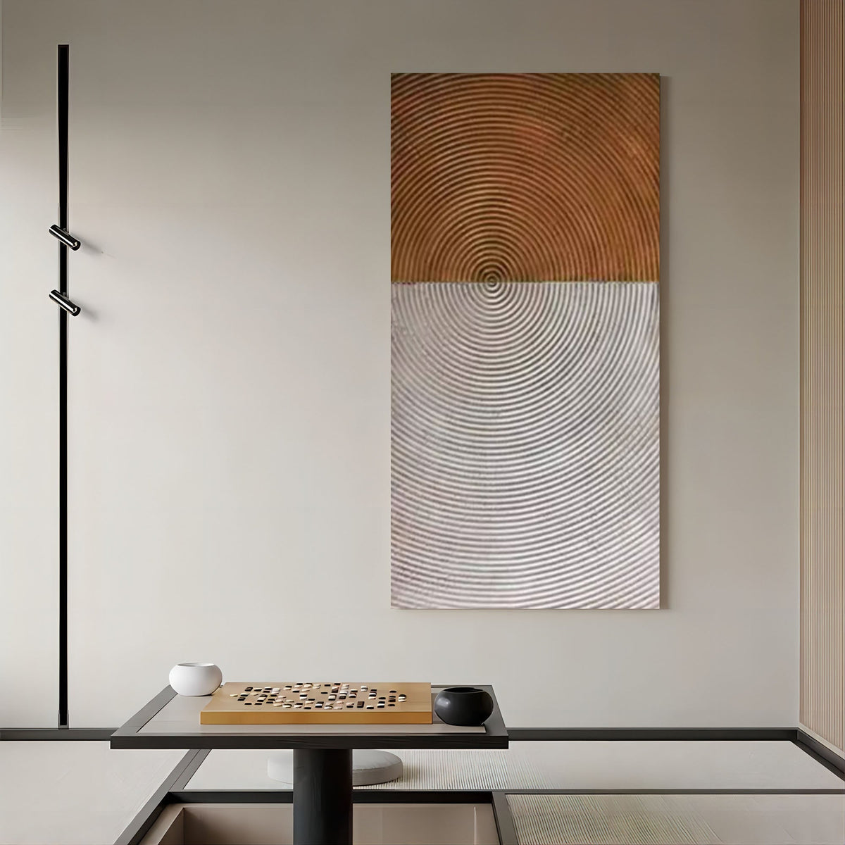 Wabi Sabi Wall Art Two Circular Texture Vertical