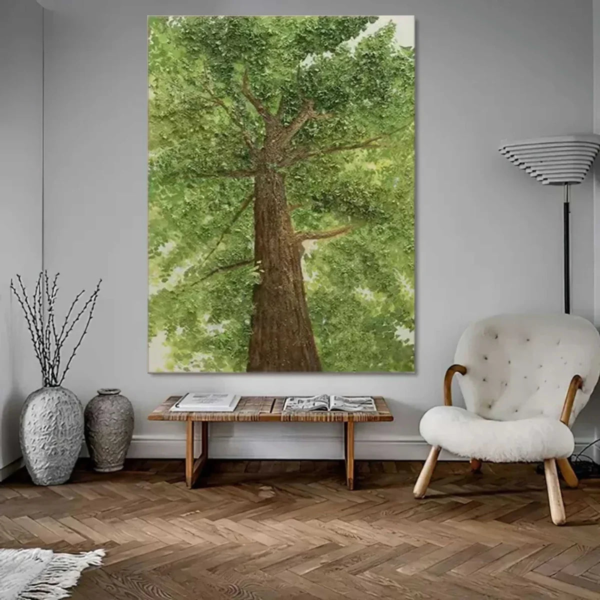 Majestic Oak Tree from Below Painting
