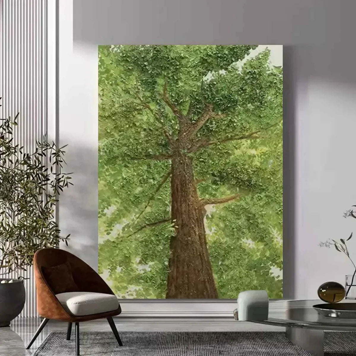 Majestic Oak Tree from Below Painting