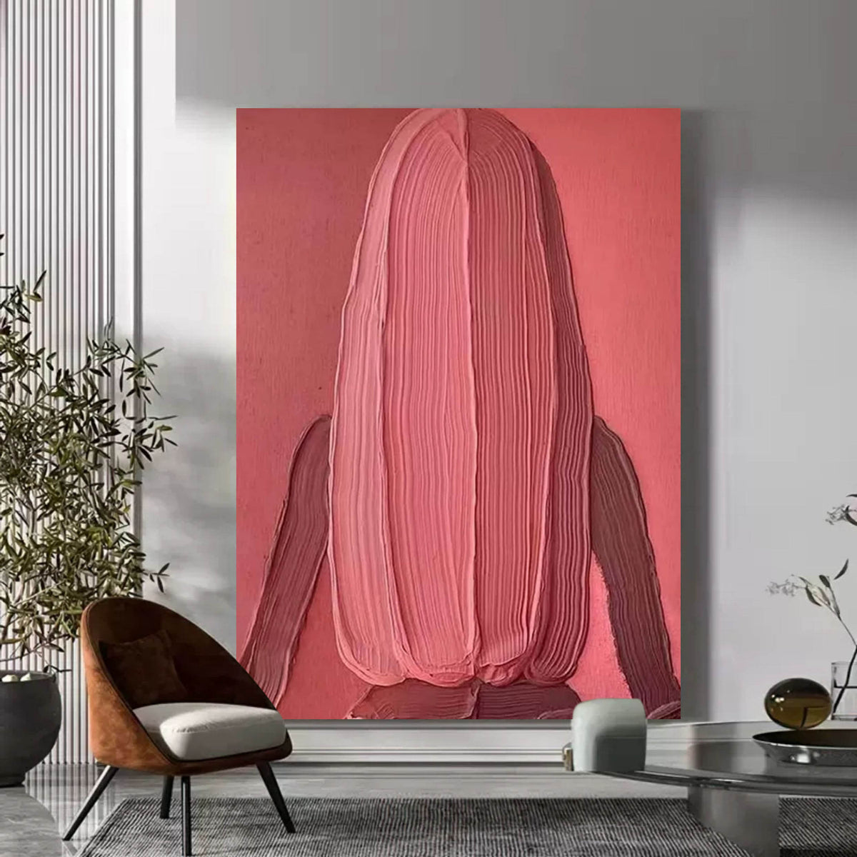 Abstract Textured Figure Art Oil Painting