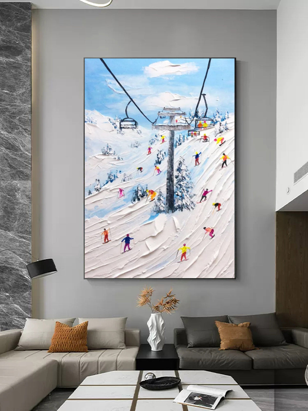 Wall Art Plaster Nature White Snow Colorful