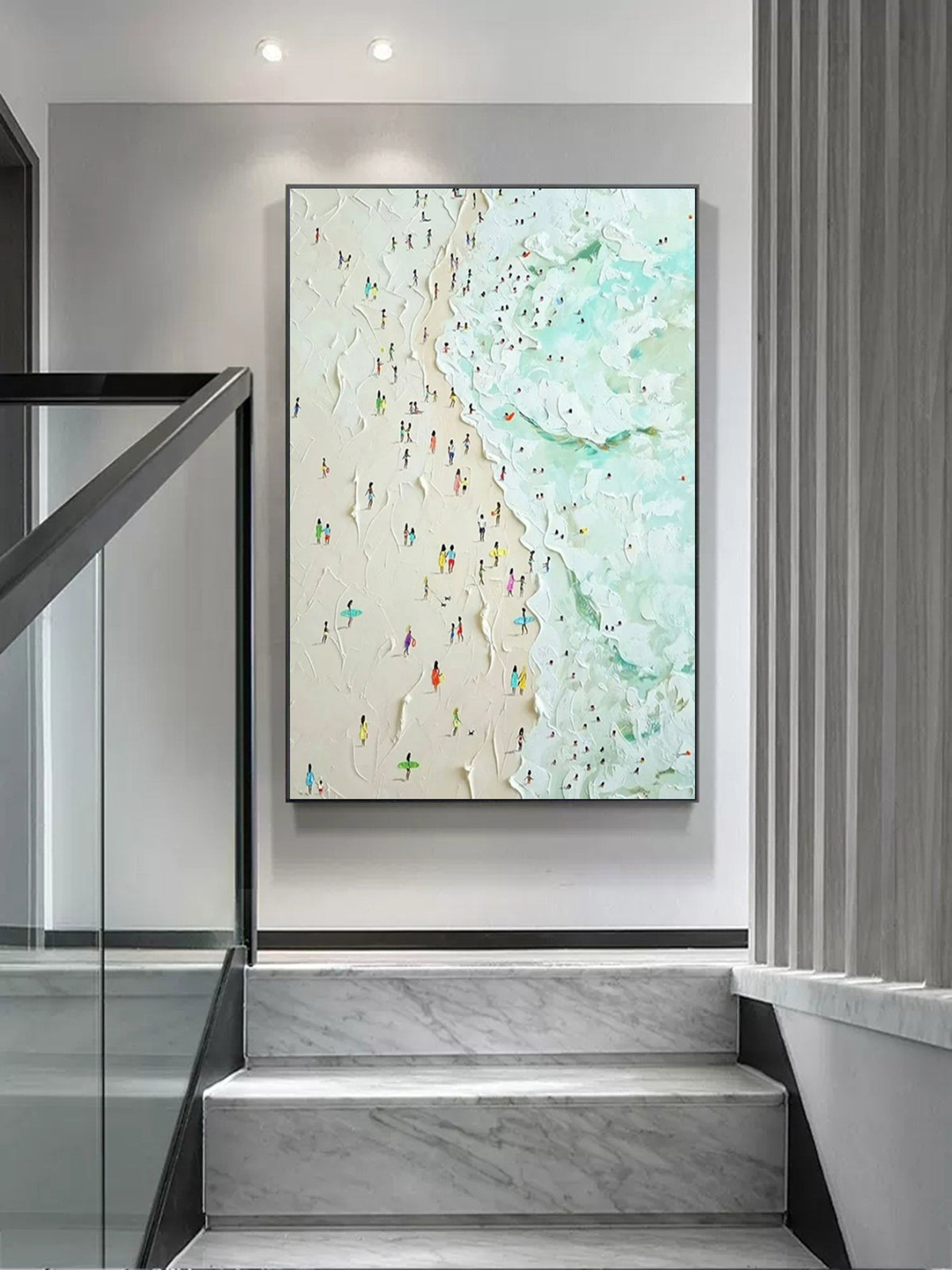 Wall Art Beach Scene Wave Modern Summer