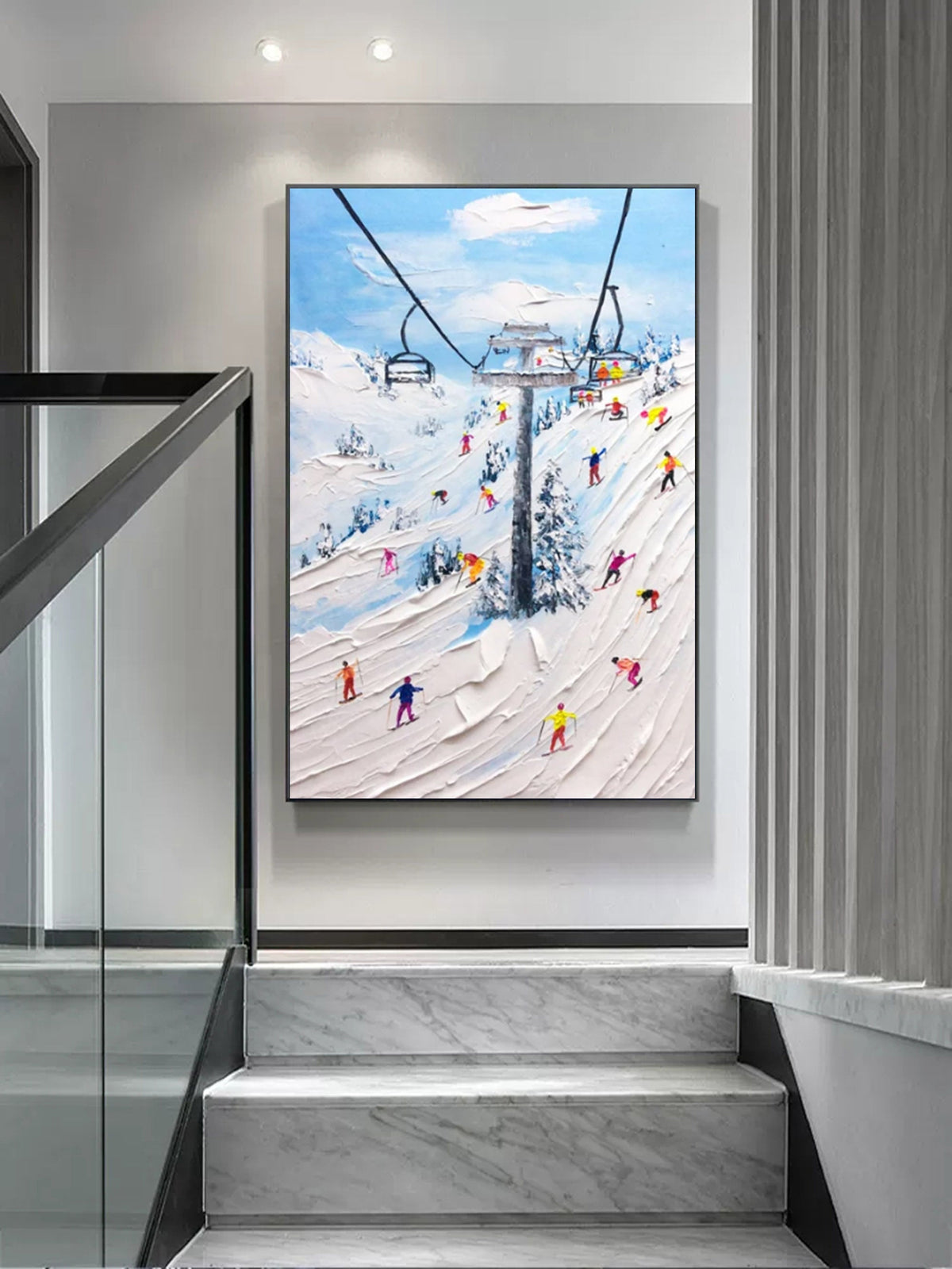 Wall Art Plaster Nature White Snow Colorful