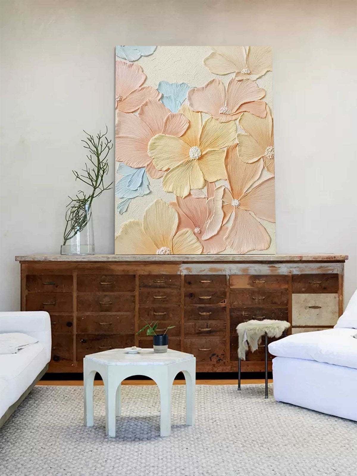 Wall Art Impasto Floral Surface Lush