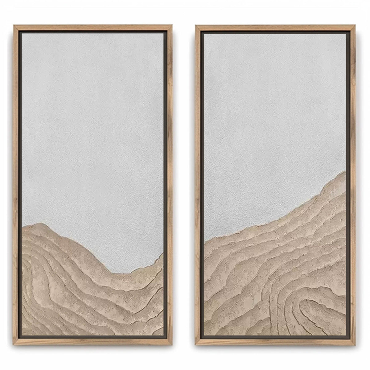 Wall Art Horizontal Wabi-Sabi Plaster Sea Relief