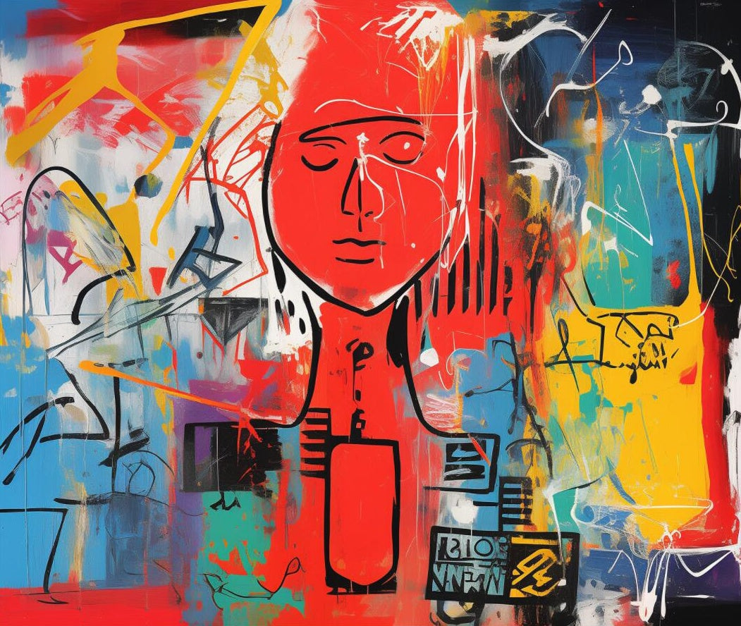 Neo-Expressionist Red Face Painting