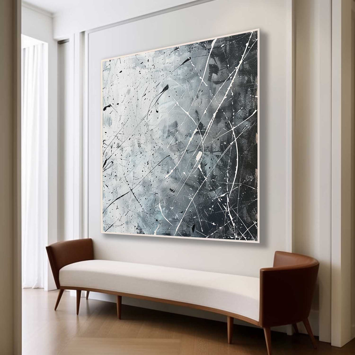 Wall Art Square Abstract Graffiti Art Monochrome