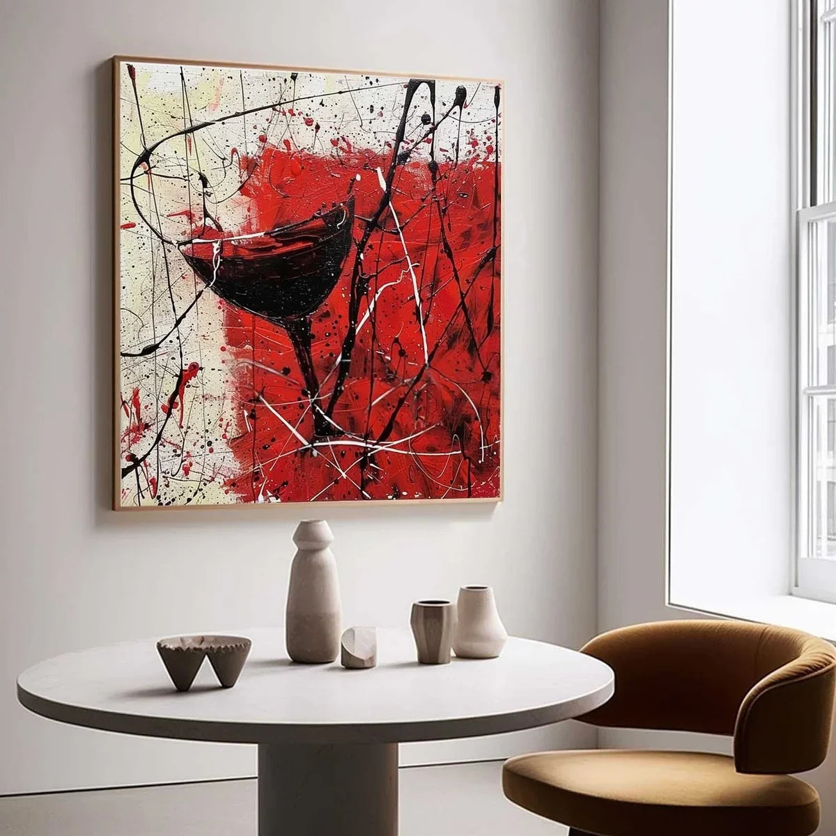 Wall Art Bold Textured Abstract Wine