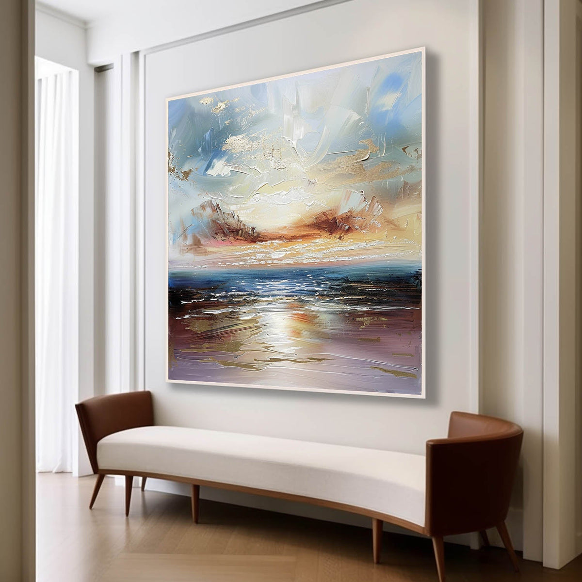 Wall Art Landscape Wavy Ocean Impressionist