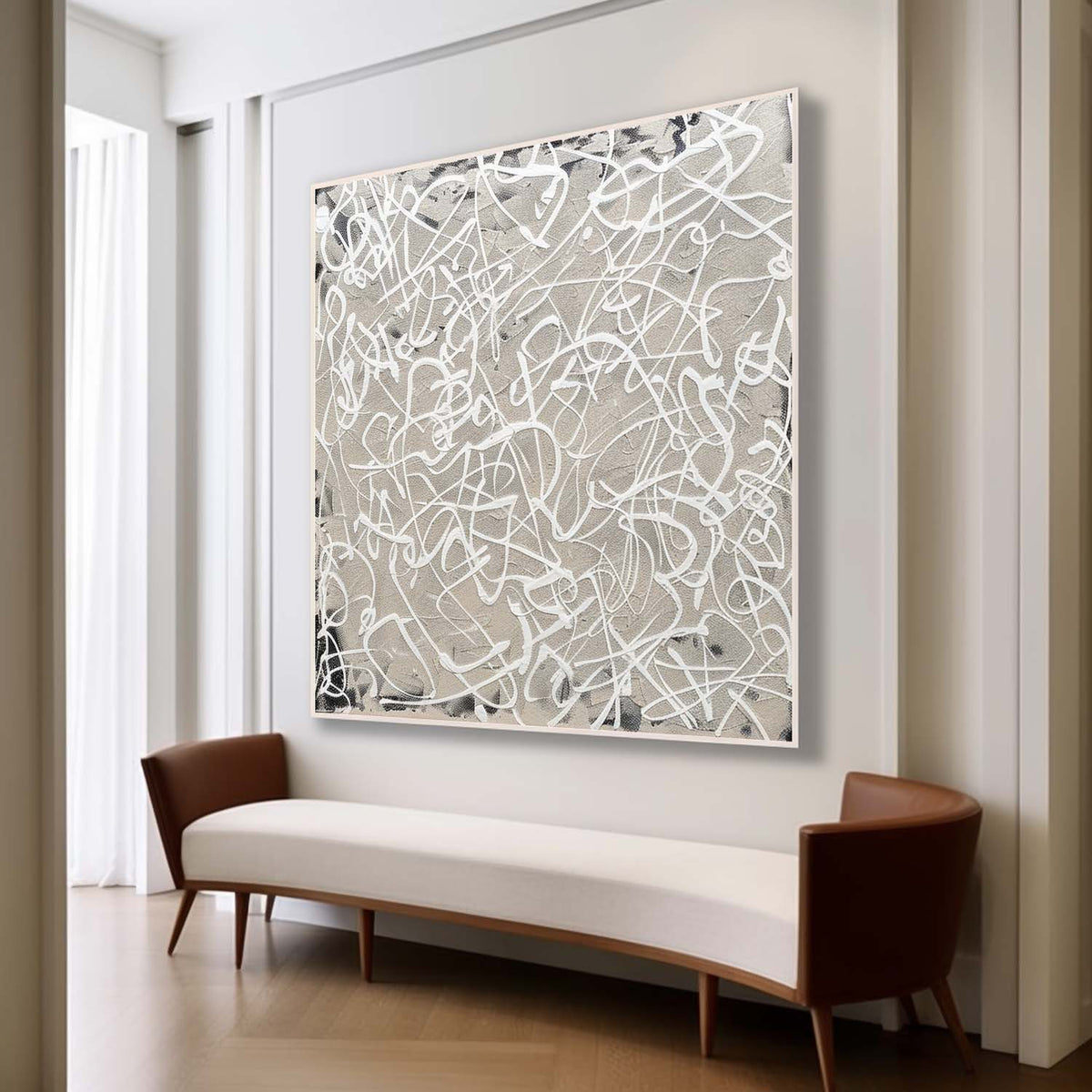 Wall Art Square Abstract Graffiti Art Monochrome