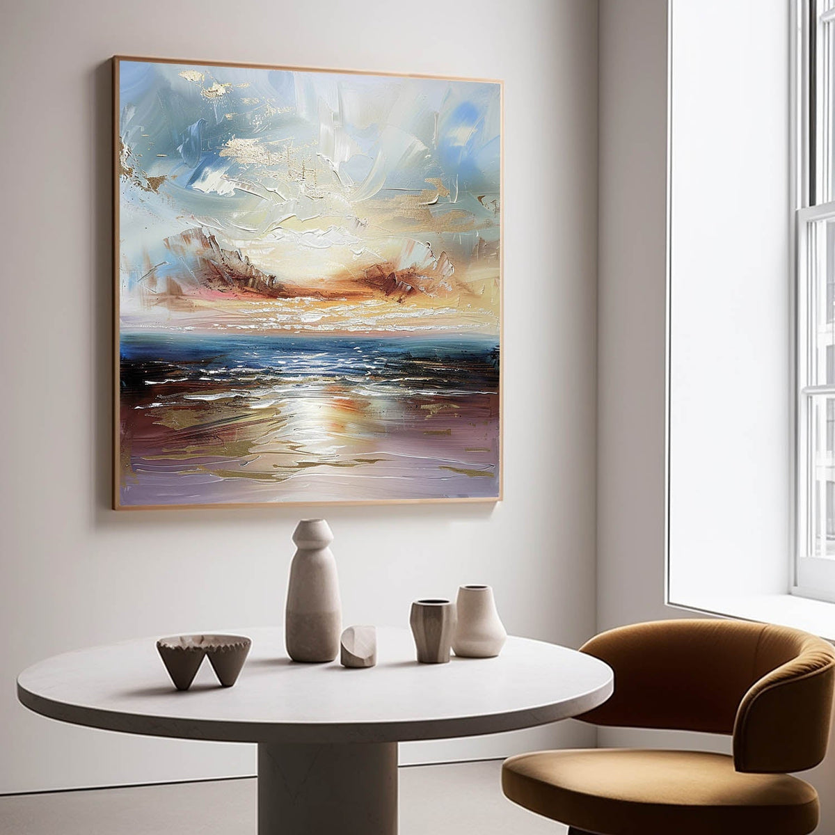 Wall Art Landscape Wavy Ocean Impressionist