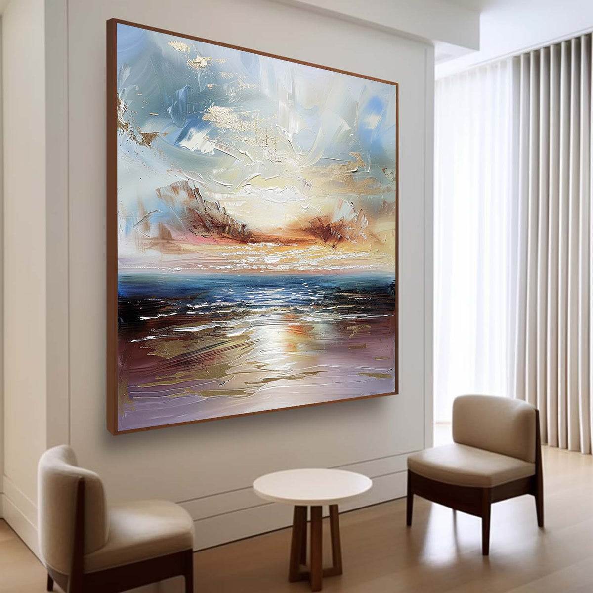 Wall Art Landscape Wavy Ocean Impressionist