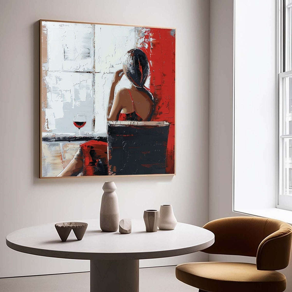 Wall Art Square Textured Figurative Art Bold