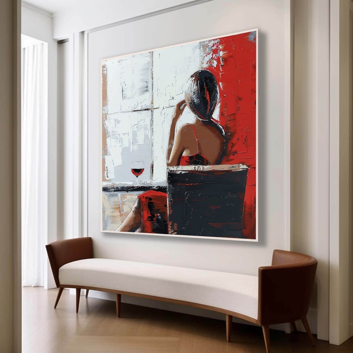 Wall Art Square Textured Figurative Art Bold