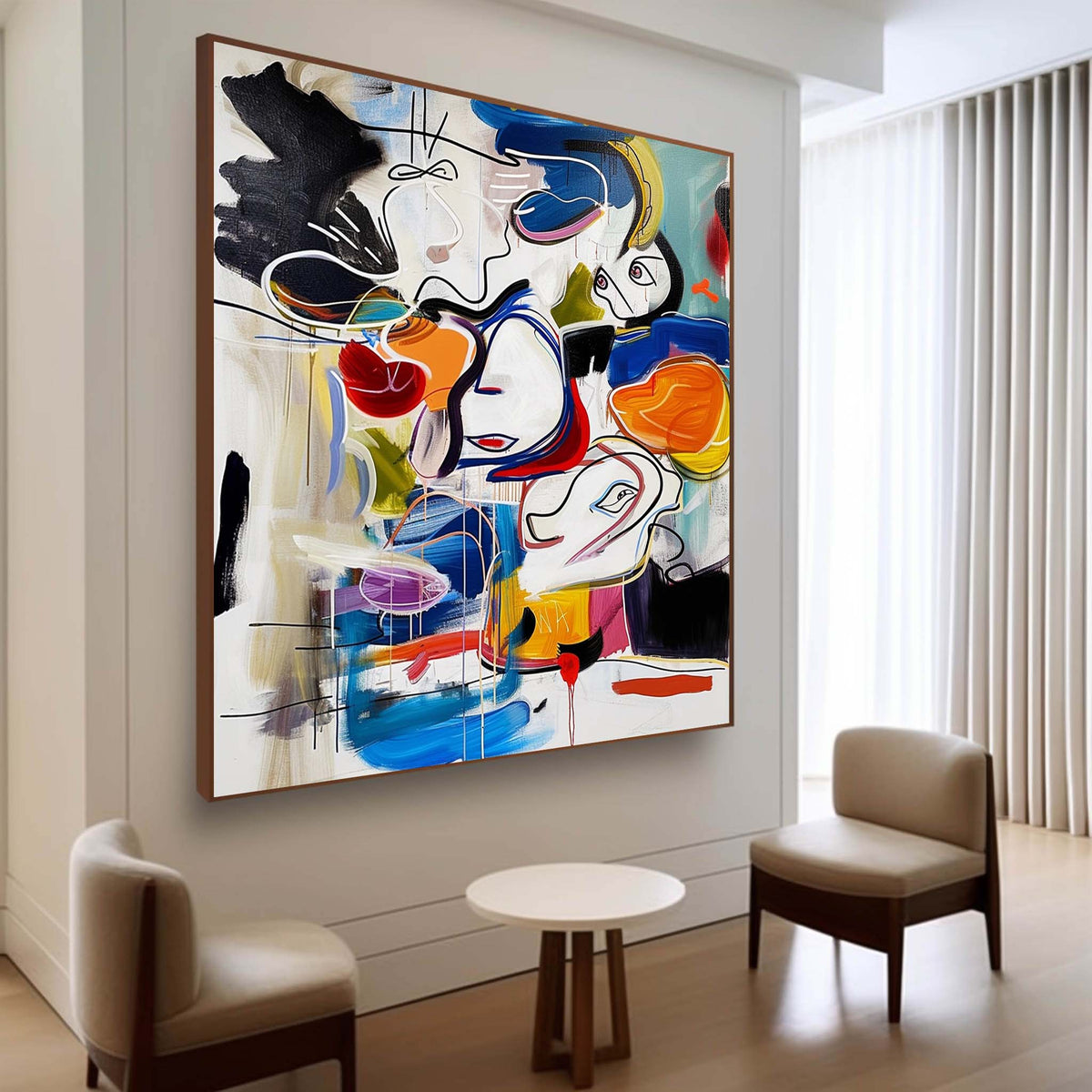 Wall Art Abstract Vibrant Multicolor Playful