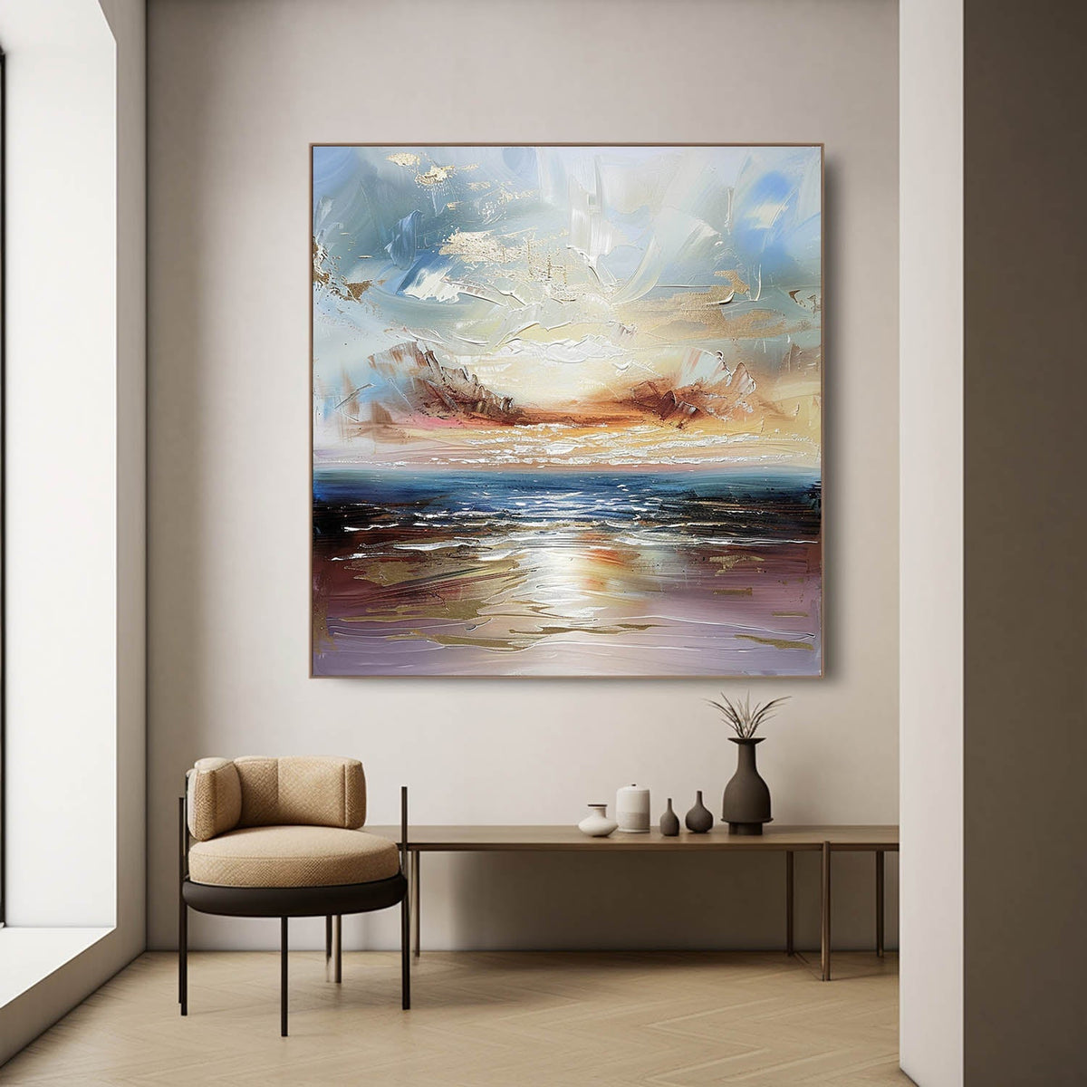 Wall Art Landscape Wavy Ocean Impressionist