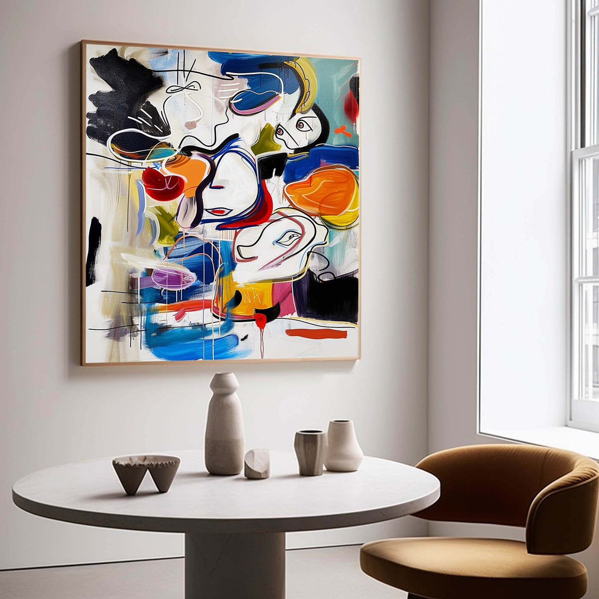 Wall Art Abstract Vibrant Multicolor Playful