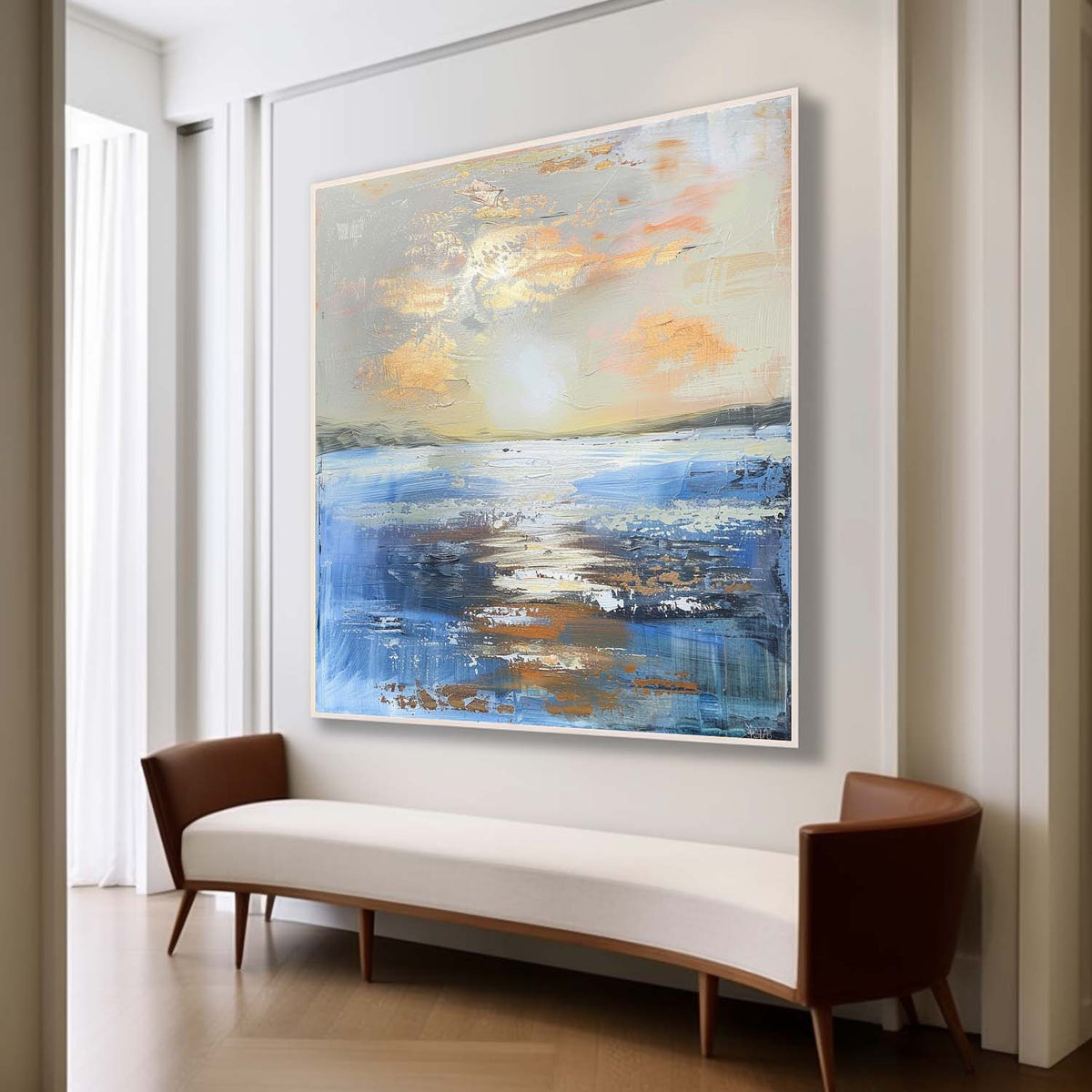 Coastal Sunset Impasto Oil Painting