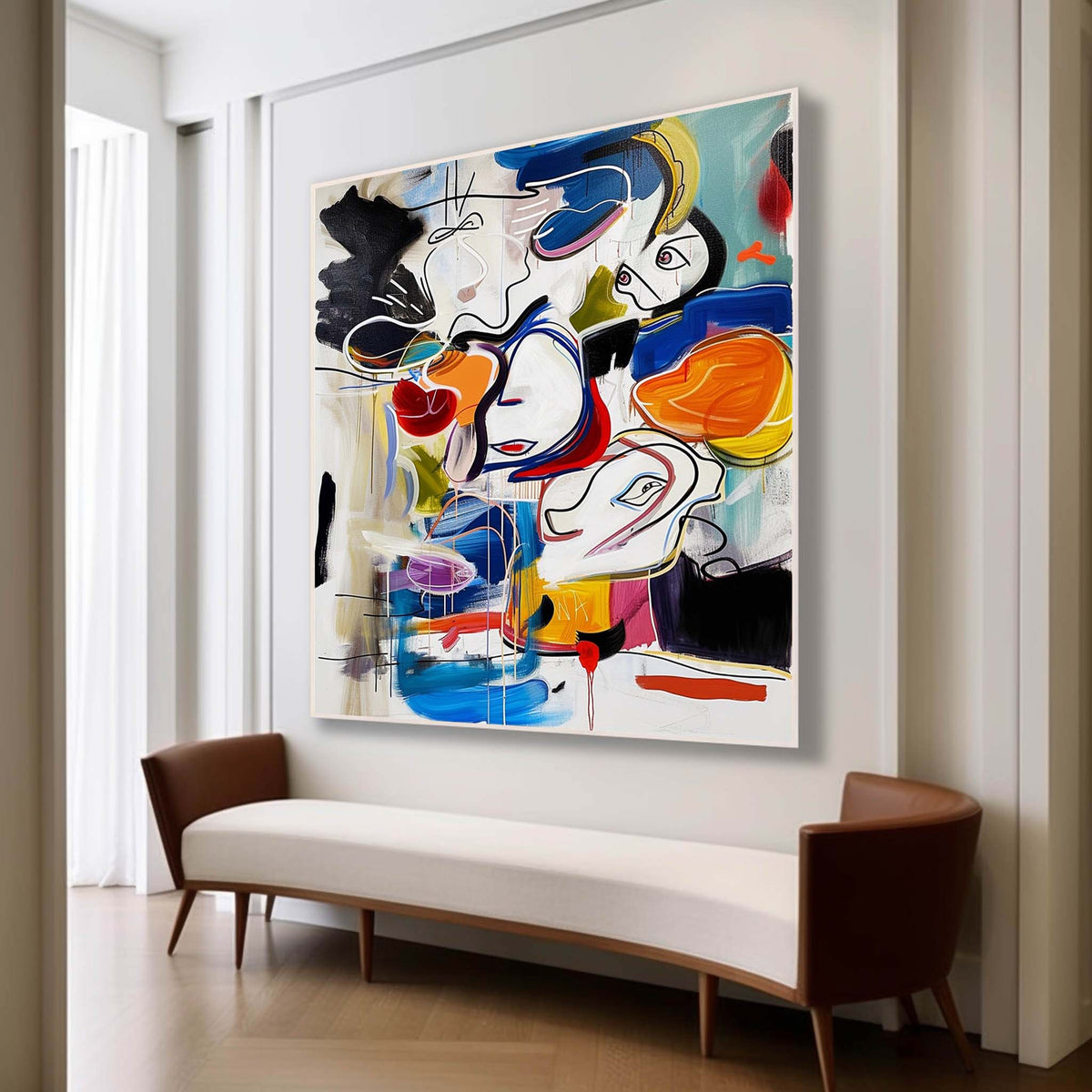 Wall Art Abstract Vibrant Multicolor Playful