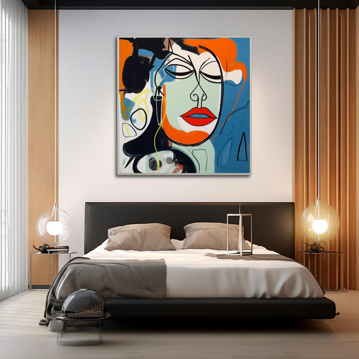Pop Art Abstract Female Portrait Wall Art Fashion Decor