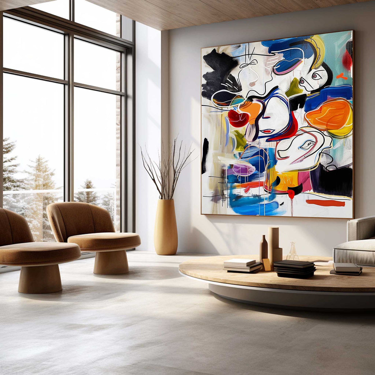 Wall Art Abstract Vibrant Multicolor Playful