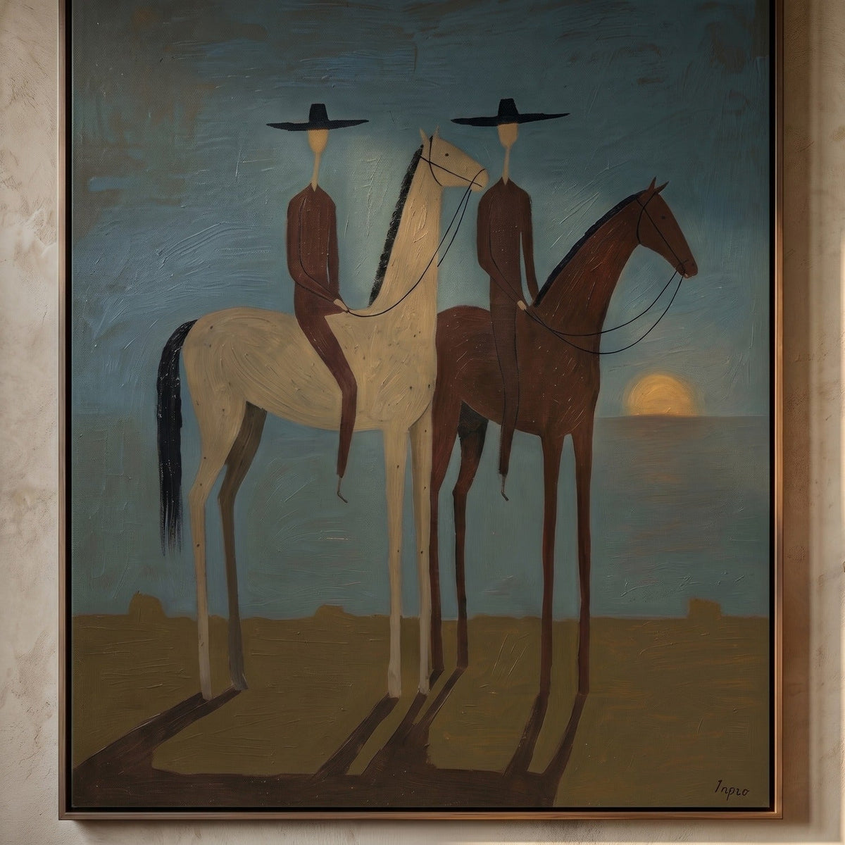 Sunset Riders Western Horse Oil Painting