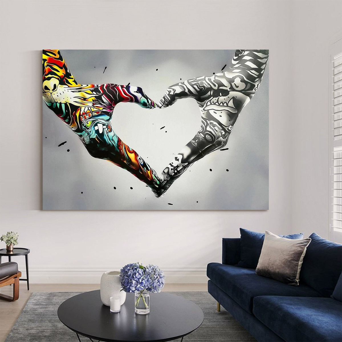 Graffiti Heart Hand Art Oil Painting