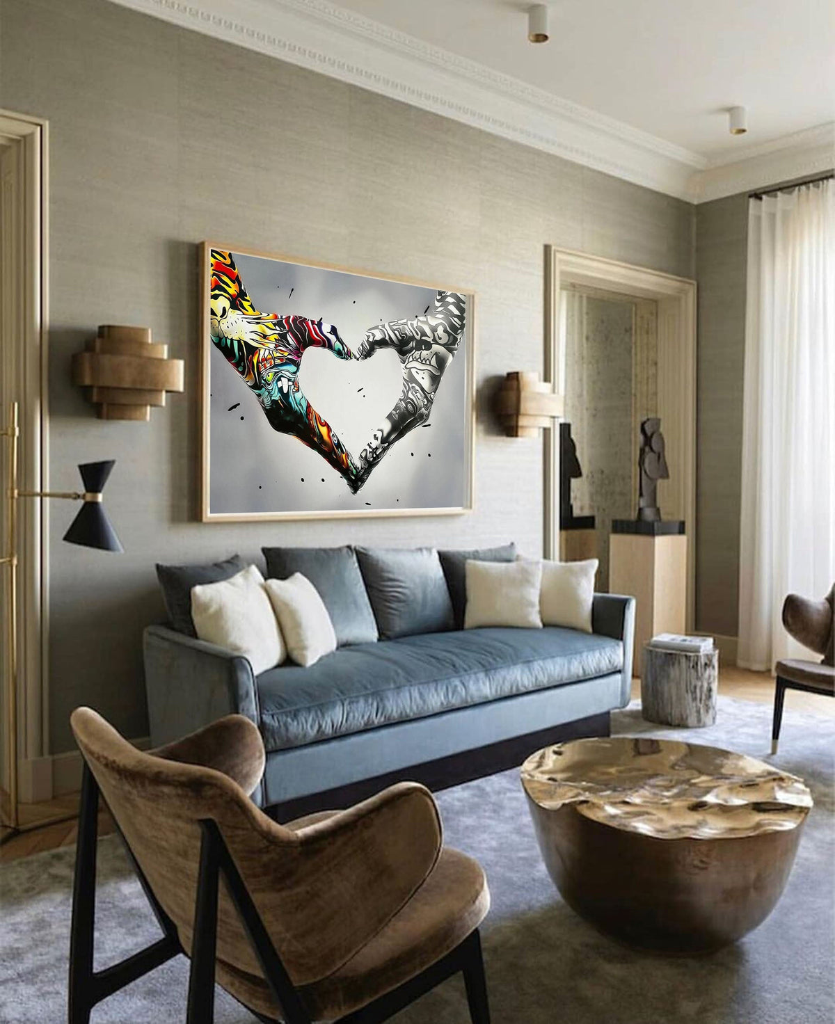 Graffiti Heart Hand Art Oil Painting