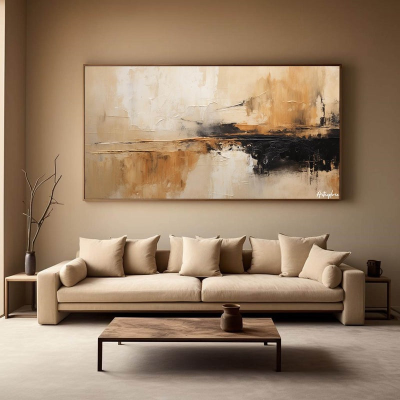 Earthy Abstract Landscape Reflection Painting