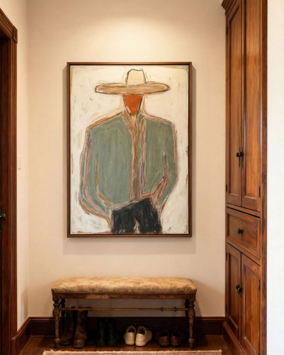 Minimal Cowboy Figure Oil Painting