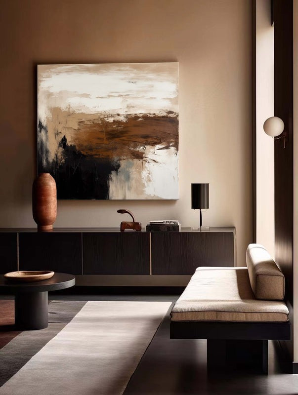 Earthy Abstract Expressionist Landscape Painting