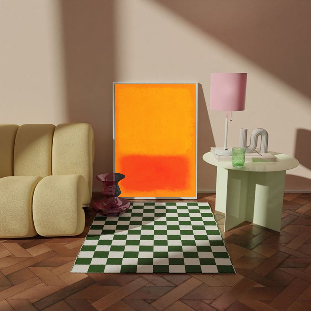 Mark Rothko Style Color Field Painting Warm Orange